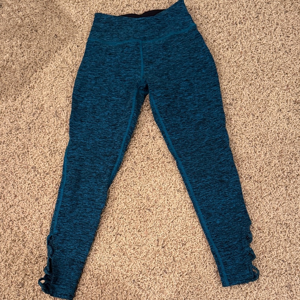 Beyond Yoga Teal Heather Leggings